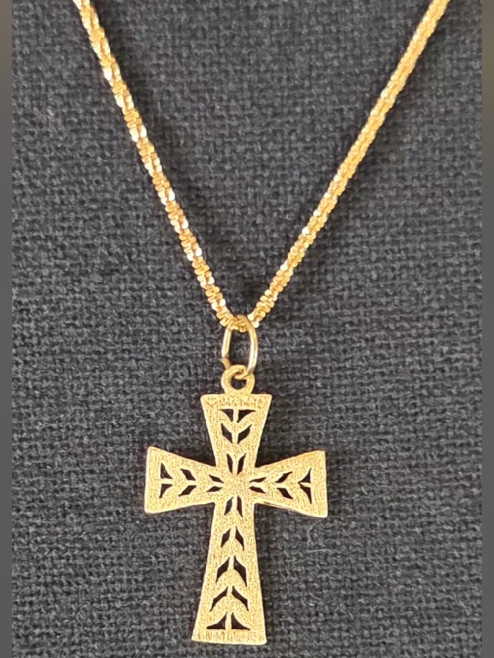 ✨ PRISTINE Vintage 80s 14K Gold OroAmerica Filigree Cross Pendant ✨ - Picture 4 of 8